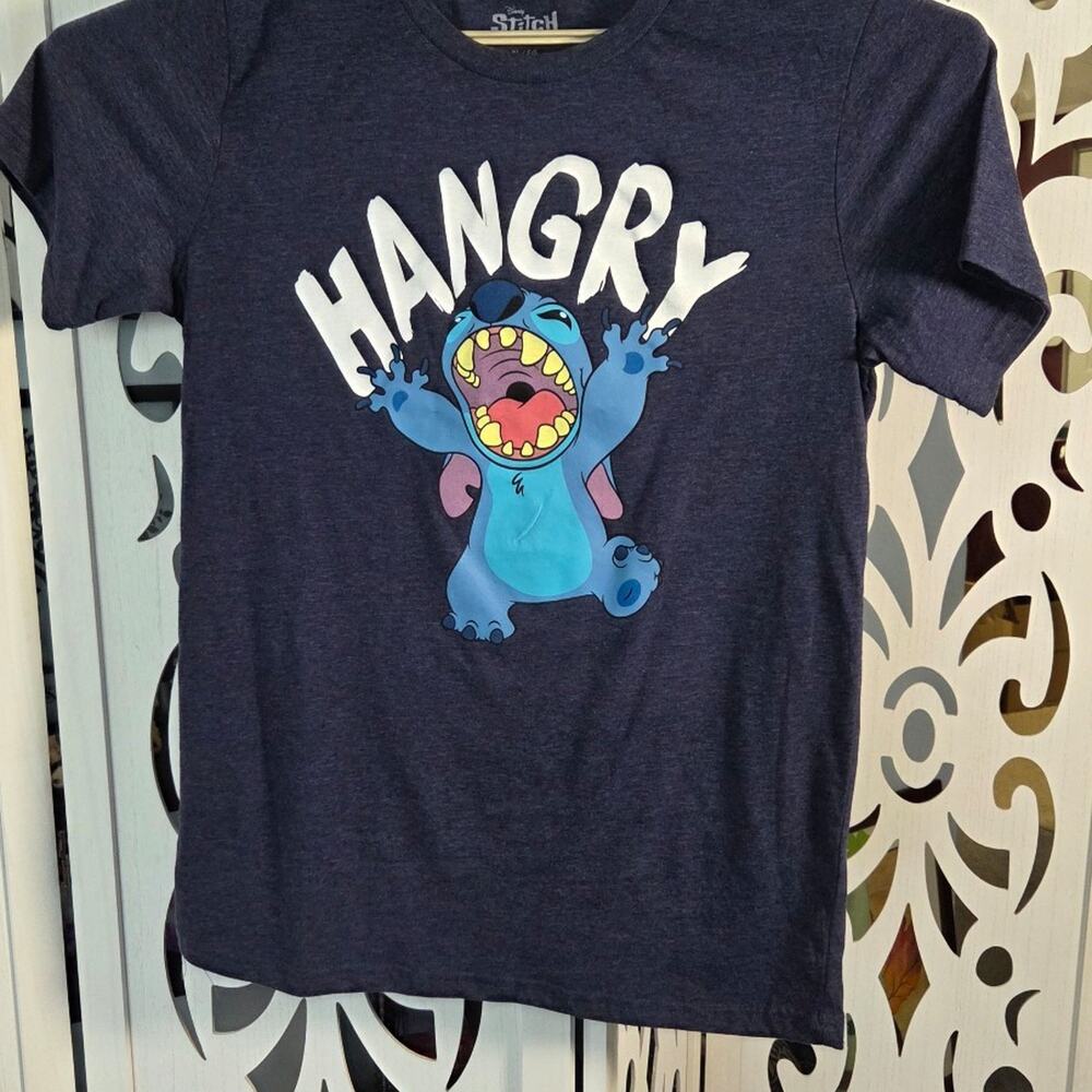 Disney Lilo & Stitch Hangry Graphic T-Shirt Navy Heather Youth XL 14/16